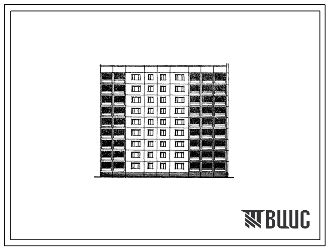 Типовой проект 97-0176с.83 Блок-секция 9-этажная 36-квартирная торцевая-угловая правая 2Б.2Б.3Б.5Б