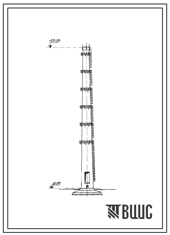 Типовой проект 907-2-22с Труба дымовая железобетонная Н=120 м, Д0=4,2 м для котельных электростанций и ТЭЦ