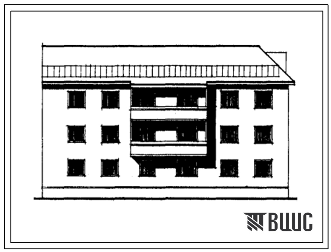 Типовой проект 52-0213с Трехэтажная блок-секция торцевая правая на 6 квартир (четырехкомнатных 4Б-3, пятикомнатных 5Б-3). Для строительства в районах сейсмичностью 9 баллов