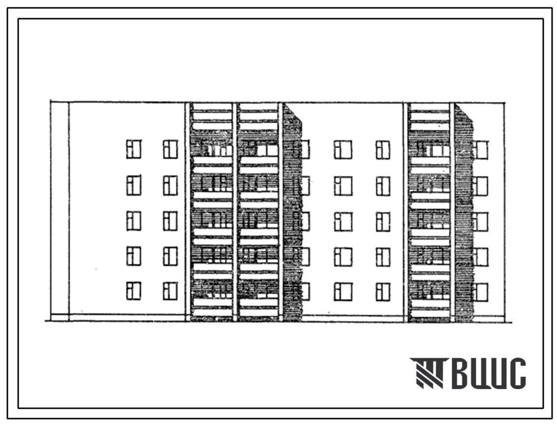 Типовой проект 86-021.86 Блок-секция 5-этажная 34-квартирная 1Б-2Б-2Б - 1Б-3А-3А-3Б (угловая левая)