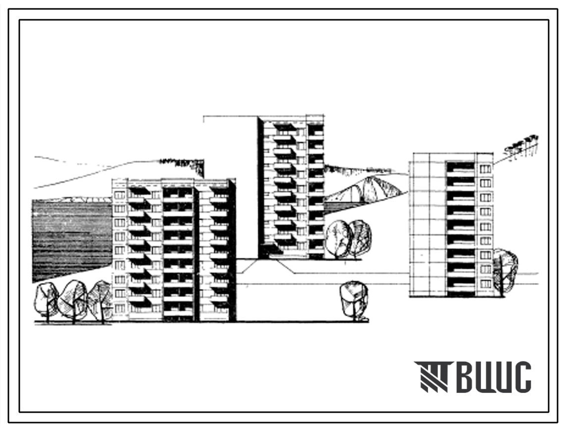 Типовой проект 125-014 Крупнопанельная девятиэтажная 36 квартирная угловая правая блок-секция 2Б.2Б.3А.3Б.