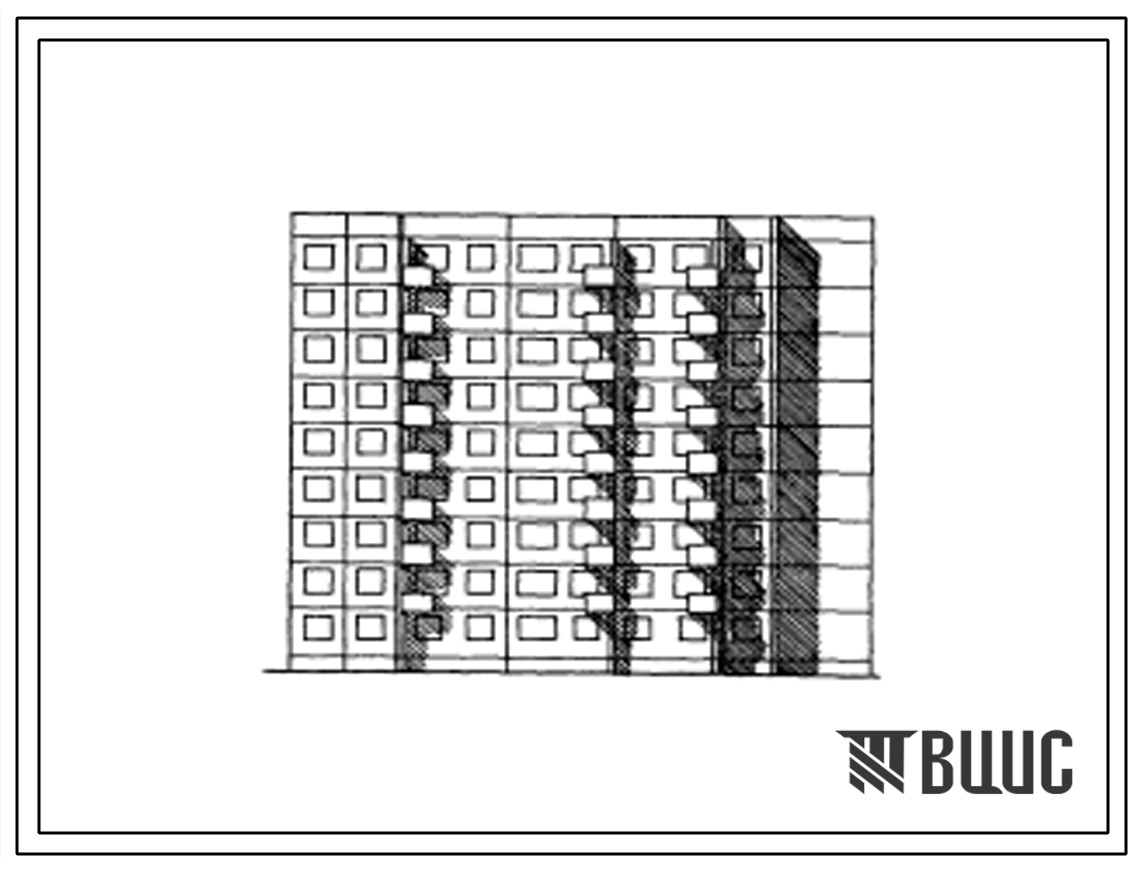 Типовой проект 141-011/1 Девятиэтажная блок-секция торцевая на 211 мест с квартирами на 3-4 человека. Для строительства в 1В и 2В климатических подрайонах