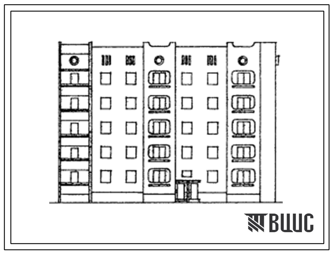 Типовой проект 153-021с.13.87 5-этажная 20 квартирная блок-секция 3.1-2.3 торцевая правая со стенами из монолитного железобетона (для Грузинской ССР)