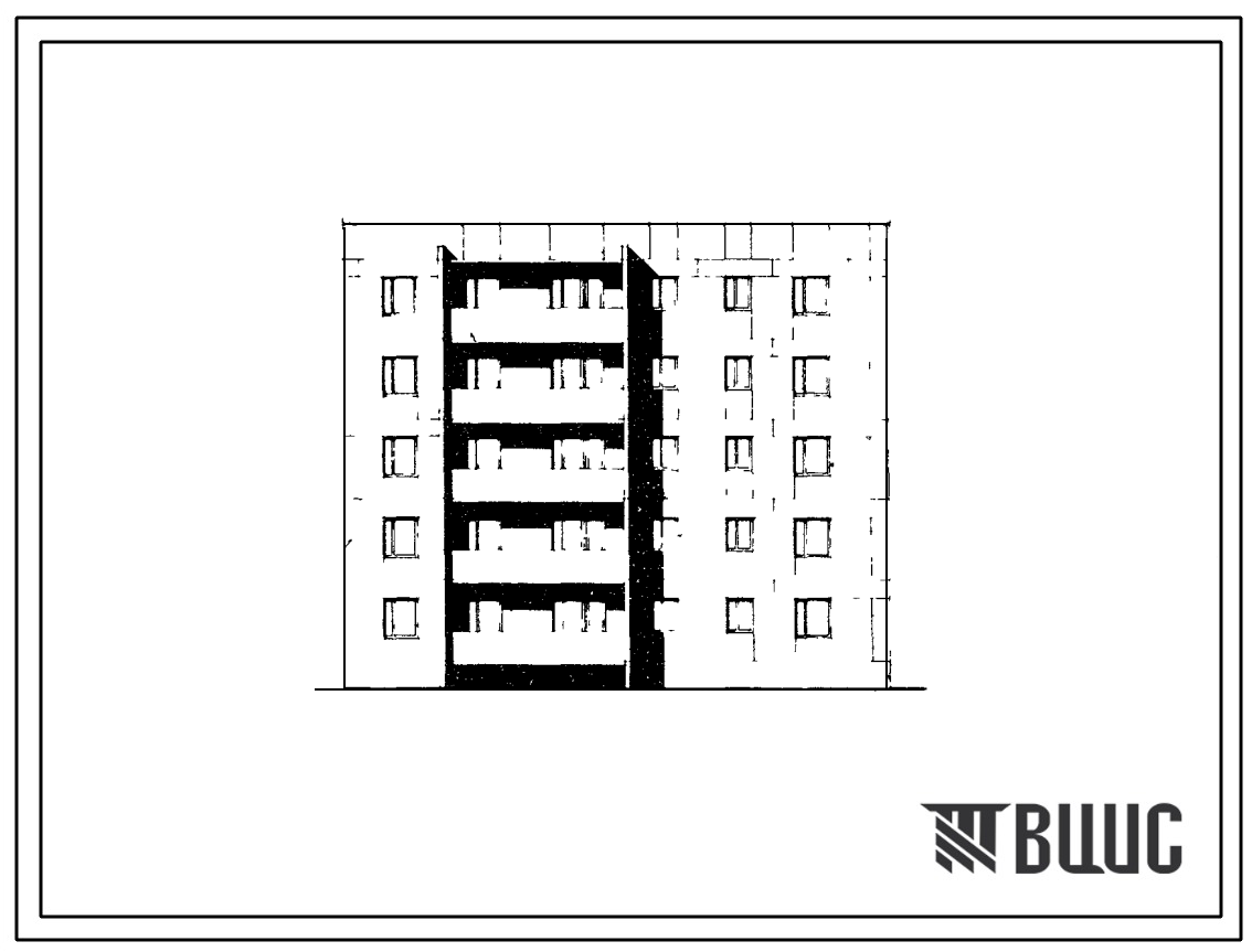 Типовой проект 81-07 5-этажная блок-секция угловая левая на 15 квартир (двухкомнатных 2Б-5, трехкомнатных 3Б-5, четырехкомнатных 4Б-5) для строительства в 1В, 2Б и 2В климатических подрайонах.