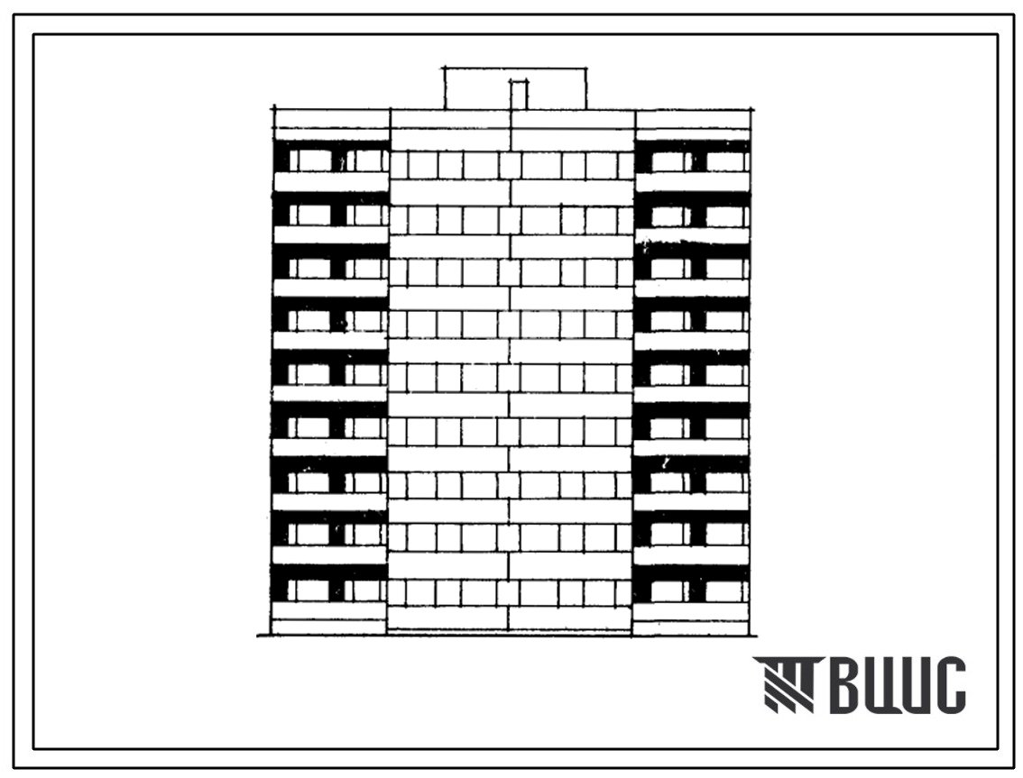 Типовой проект 1-467А-030/1 Девятиэтажная блок-секция торцевая правая на 36 квартир (однокомнатных 1А-1, 1Б-9, двухкомнатных 2Б-8, трехкомнатных 3А-9, четырехкомнатных 4Б-9). Для строительства во 2Б и 2В климатических подрайонах Латвийской ССР