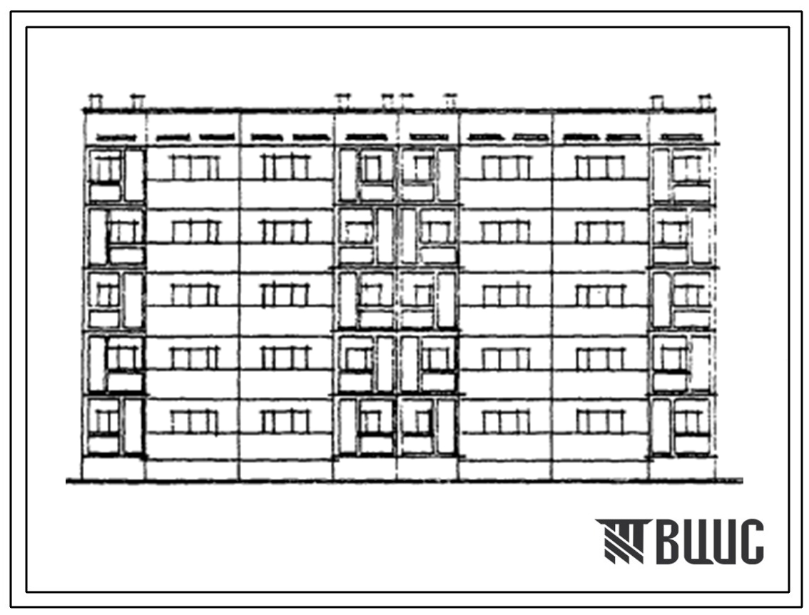 Типовой проект 97-0162.83 Блок-секция рядовая с торцовыми окончаниями пятиэтажная 20-квартирная 3Б.2Б.-4Б.3Б. Для строительства в г. Кзыл-Орда.