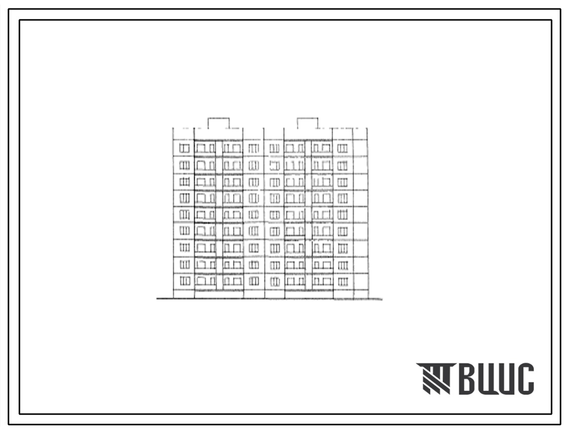 Типовой проект 127-020с Девятиэтажная торцевая блок-секция правая на 36 квартир (двухкомнатных 2Б-9; трехкомнатных 3Б-9; четырехкомнатных 4Б-9; пятикомнатных 5А-9) с шагом поперечных стен 3,0 и 4,8 м, для строительства в 4Б климатическом подрайоне Грузинс