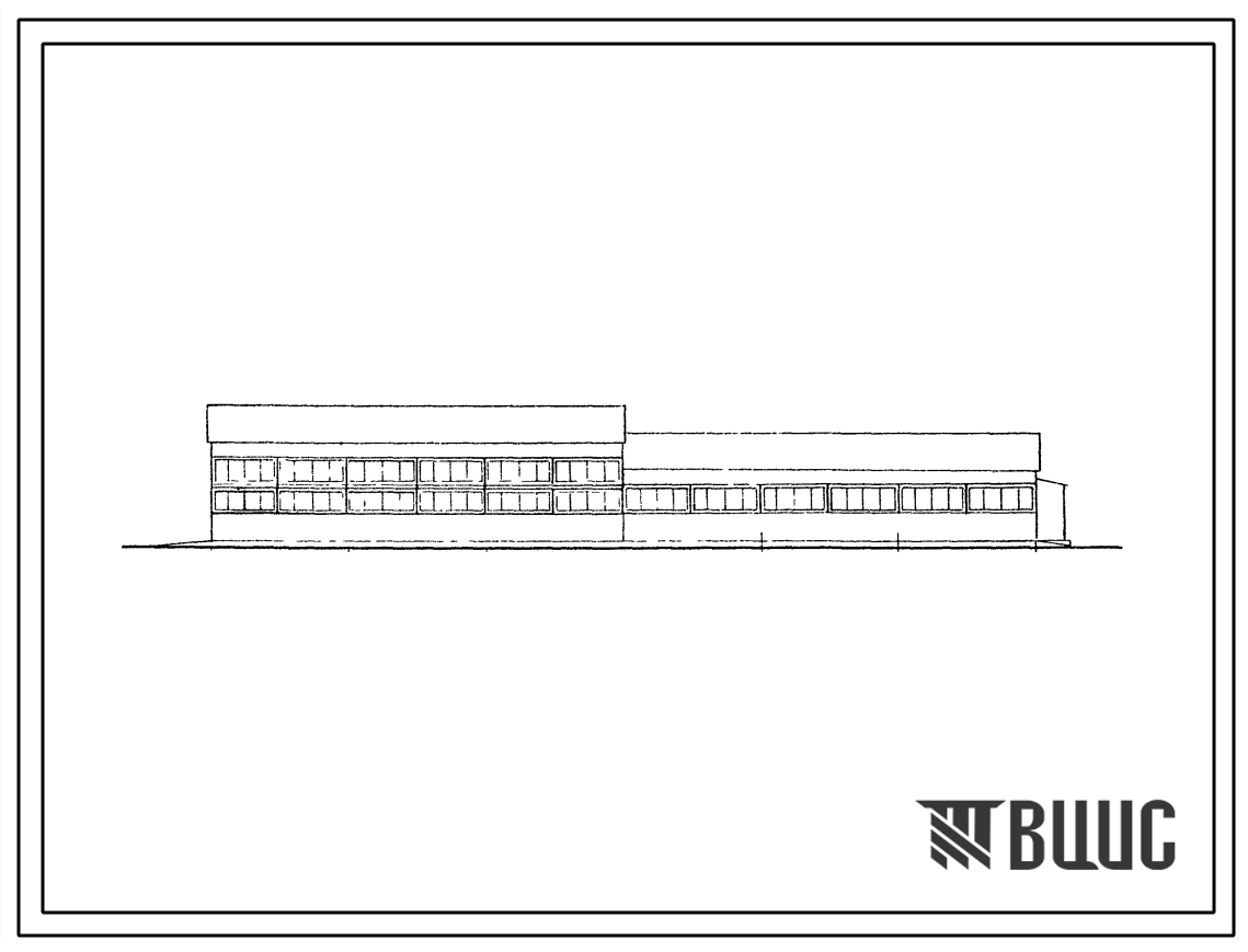 Фасады Типовой проект 420-12-18 Инвентарные временные сборно-разборные здания (с применением серии 420-12). Авторемонтная мастерская автобазы на 100 автомобилей.