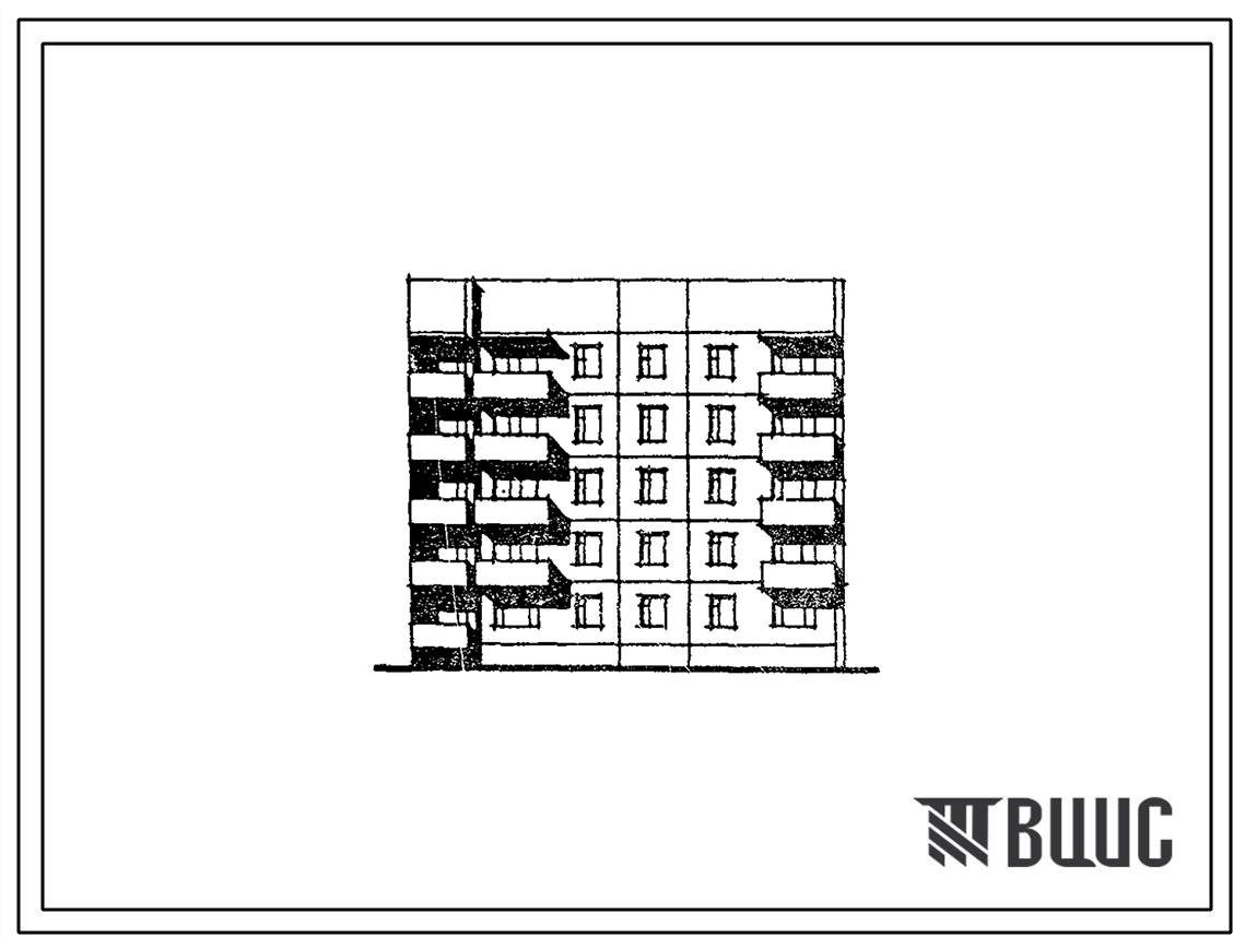Типовой проект 135-0365.88 Пятиэтажная блок-секция торцевая правая на 20 квартир. Для строительства в городах и поселках городского типа