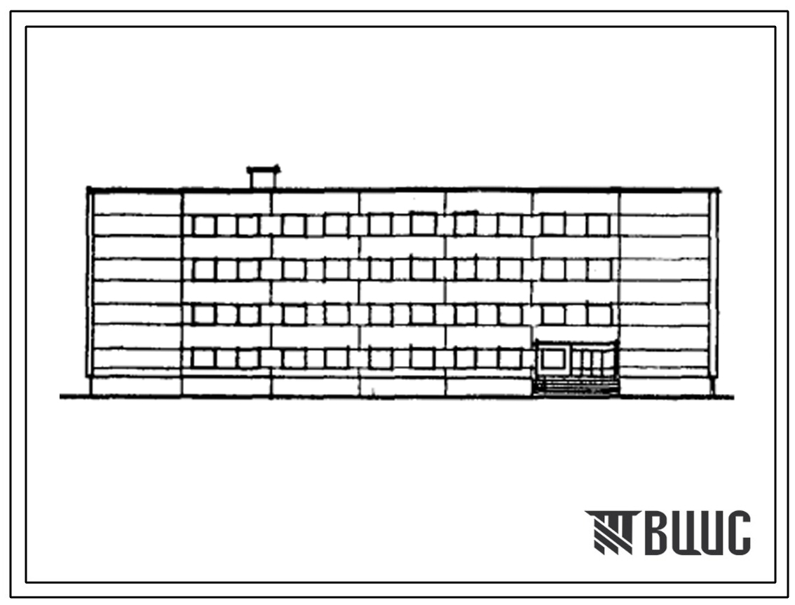 Типовой проект 416-01-166.85 Здание цеховых служб управления четырехэтажное длиной 42 м в крупнопанельных бескаркасных конструкциях