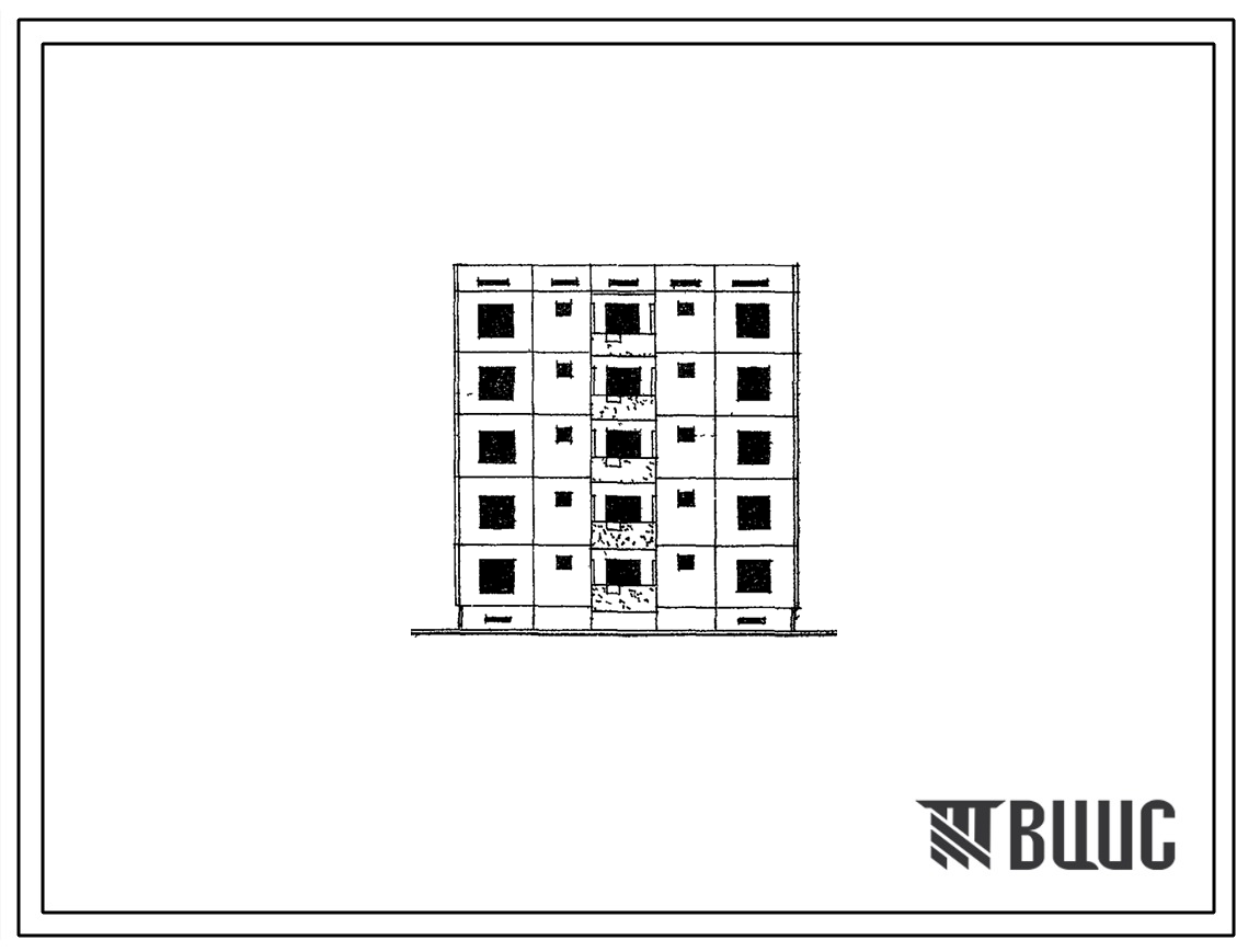 Типовой проект 69-018С Пятиэтажная блок-секция на 10 квартир (двухкомнатных 5, трехкомнатных5). Для строительства в г.Алма-Ате в районах сейсмичностью 9 баллов.