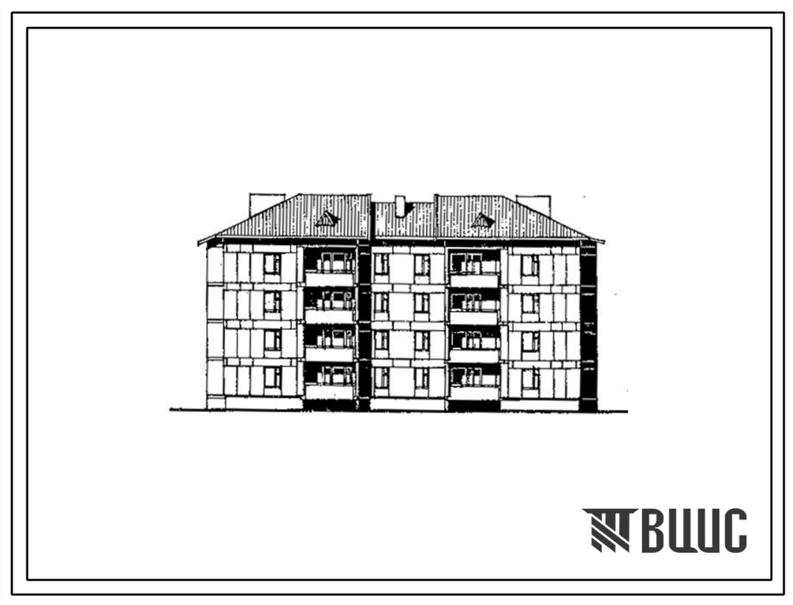 Типовой проект 153-24-217.86 Жилой дом для малосемейных 4-ех этажный на 32 однокомнатные квартиры