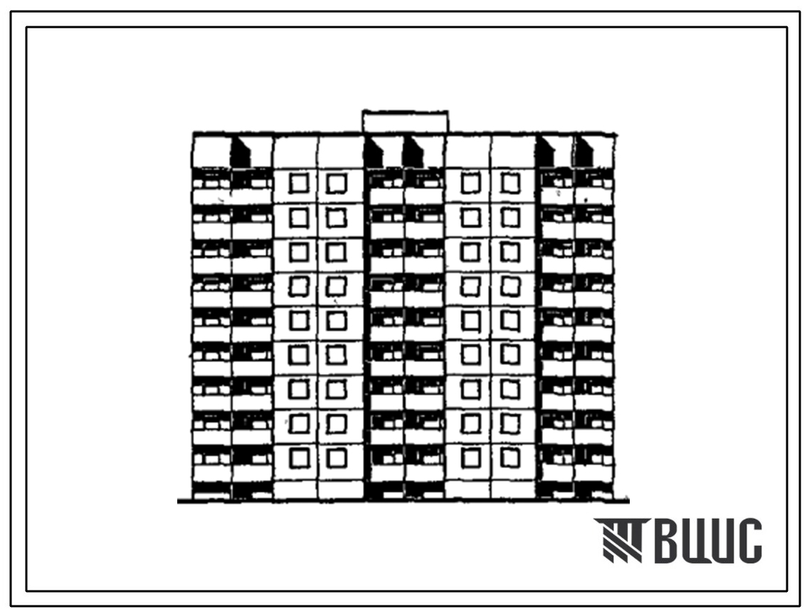 Типовой проект 90-0264.2.13.89 Блок-секция 9-этажная 72-квартирная рядовая для малосемейных 1-1-1-1-1-1-2-2 (для строительства в г. Омске и Омской области). Конструктивный вариант свайных фцндаментов N=350 кН