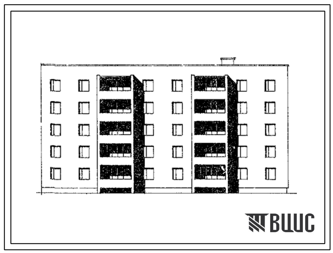 Типовой проект 86-06 5-этажная 29-квартирная торцовая блок-секция (правая) 1Б.2Б.2Б - 1Б.2Б.2Б