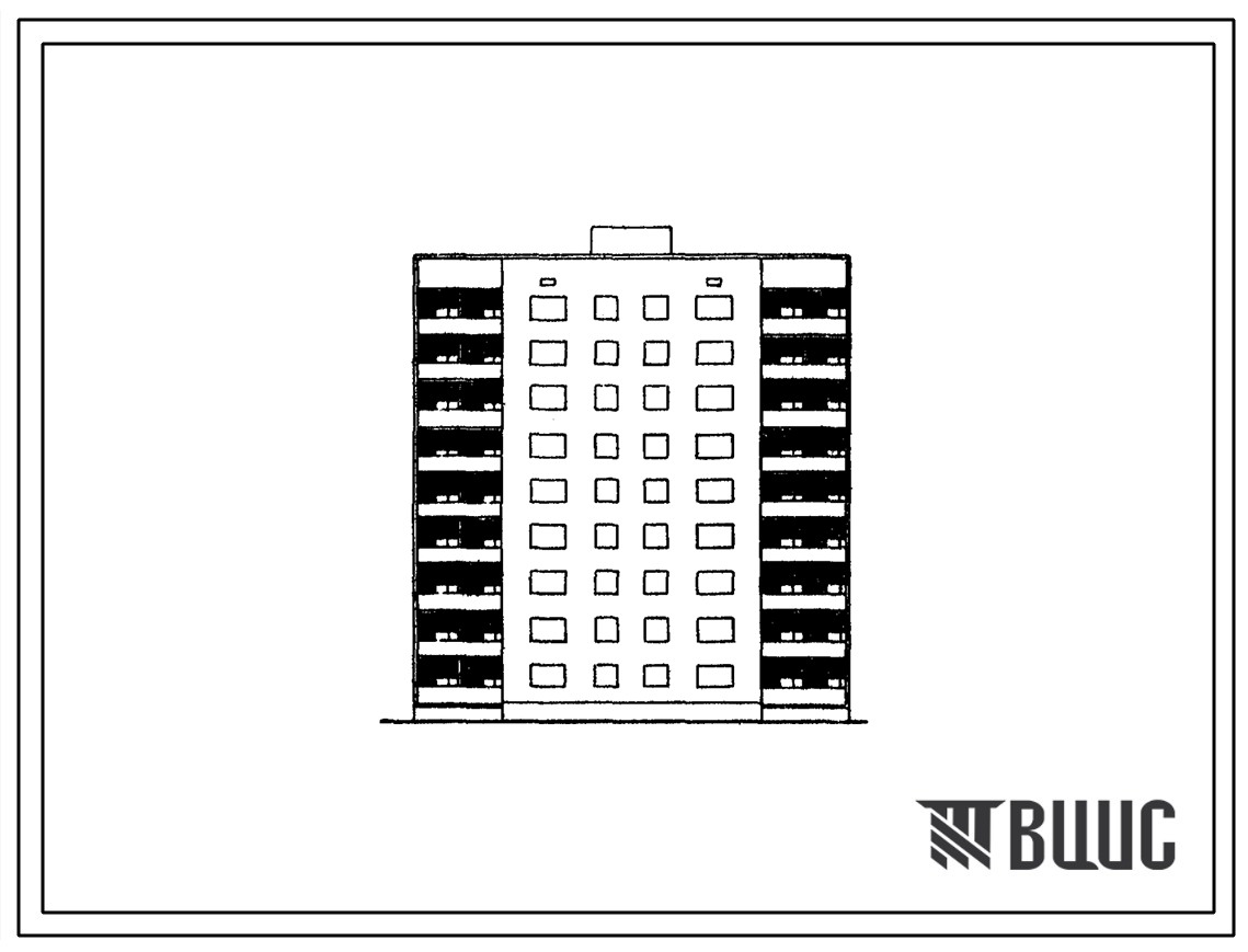 Типовой проект 87-0126/1 Девятиэтажная блок-секция рядовая на 36 квартир (двухкомнатных 2Б-18, трехкомнатных 3Б-18). Для строительства во 2 климатическом районе