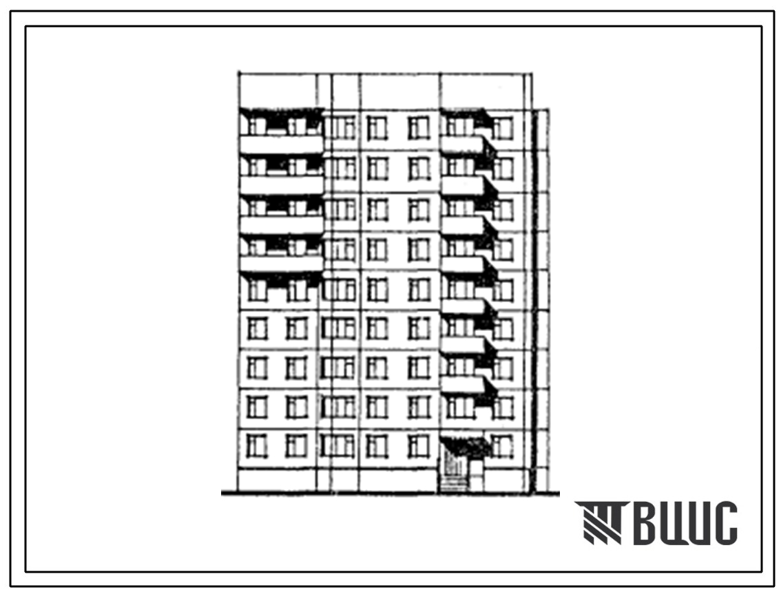 Типовой проект 185-08.13.86 Блок-секция 9-этажная 35-квартирная торцевая правая 1-2-2-3. Для строительства в г.Северодвинске.