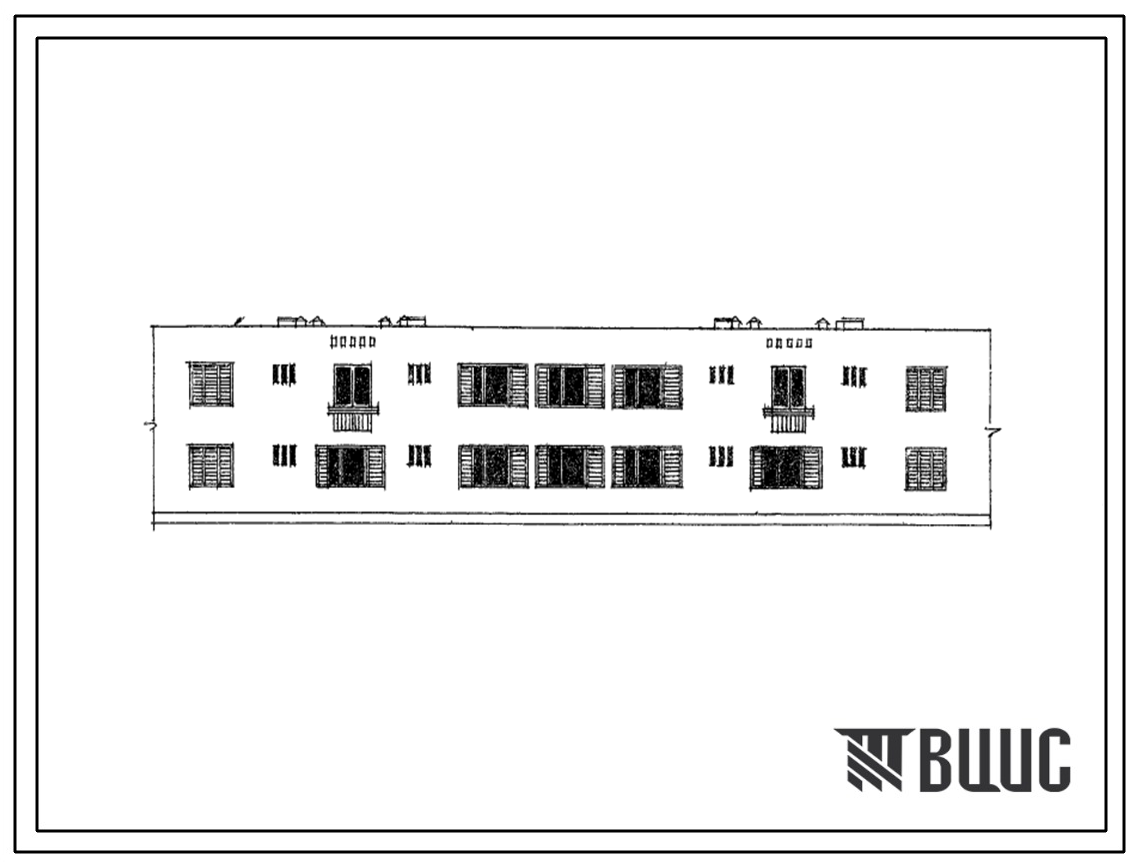 Типовой проект 101-044П Двухэтажная рядовая блок-секция на 8 квартир (трехкомнатных 3А-8). Для строительства в 4А, 4Г климатических подрайонах сейсмичностью 7 баллов и несейсмических районах, на грунтах 2 типа просадочности.
