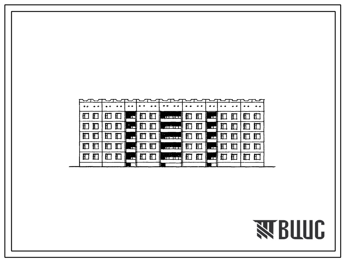 Фасады Типовой проект 125-049/1.2 5-ти этажная блок-секция общежития для рабочих и служащих на 204 места с ячейками на 12 человек
