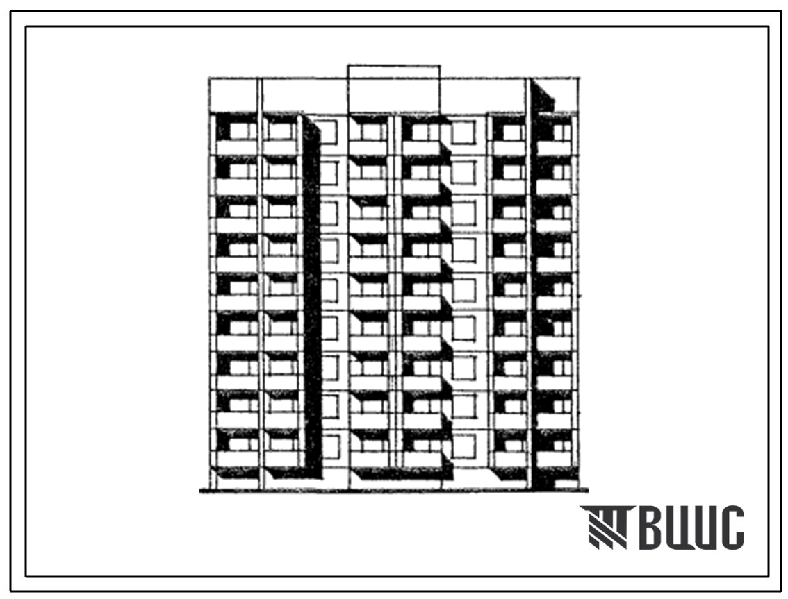 Типовой проект 91-051.13.86 Блок-секция рядовая 9-этажная 36-квартирная 2Б-2Б-3Б-3Б для Белгородской области
