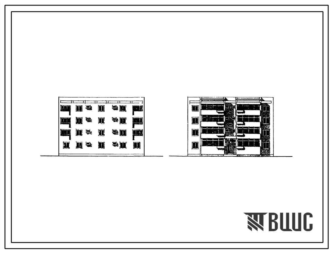 Типовой проект 77-030-СП/1 Блок-секция четырехэтажного дома на 8 квартир (4А.5А).
