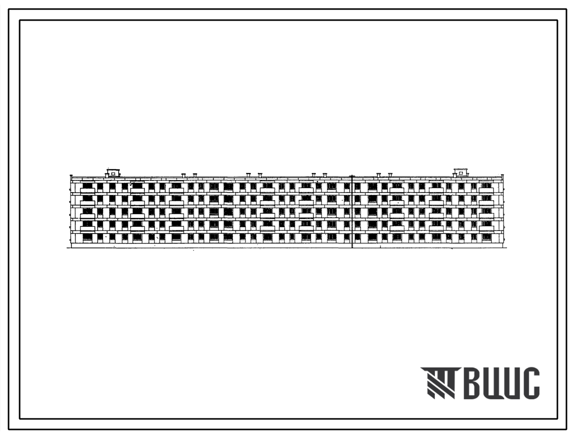 Типовой проект 1-439А-38 Пятиэтажный шестисекционный дом на 100 квартир со стенами из крупных блоков для строительства во 2 и 3 строительно-климатических зонах.