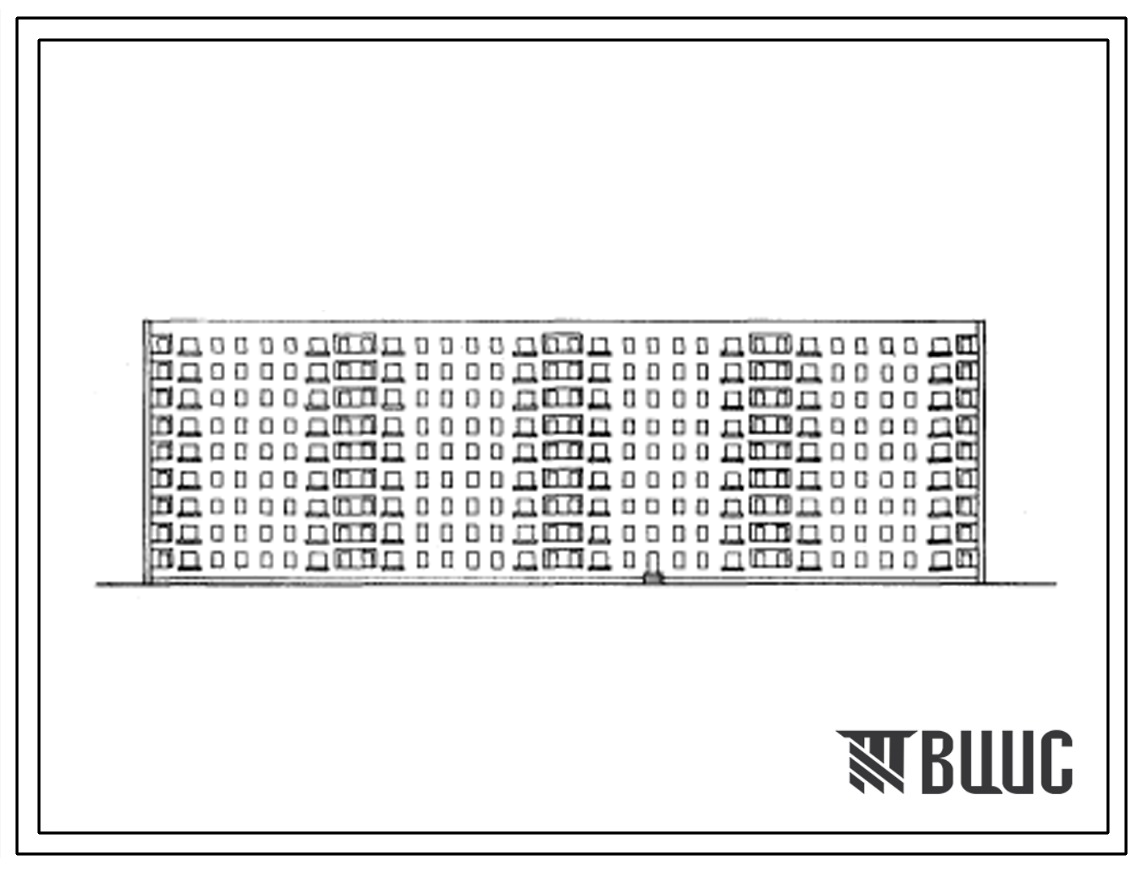 Типовой проект 1-447С-47 Девятиэтажный четырехсекционный дом на 144 квартиры со стенами из кирпича (однокомнатных  1, двухкомнатных  71, трехкомнатных  72).
