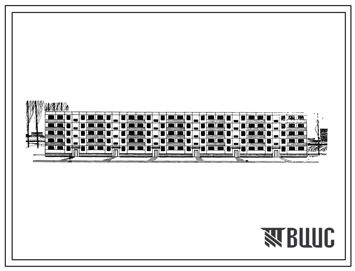 Типовой проект 1-464А-15 Пятиэтажный шестисекционный крупнопанельный жилой дом на 90 квартир