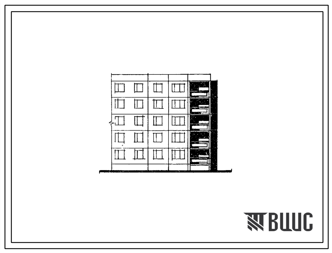 Типовой проект 84-014 Пятиэтажная 20-квартирная угловая блок-секция 1Б, 2Б, 3А, 3А (левая). Для строительства во 2 и 3 климатических районов и 1В климатическом подрайоне.