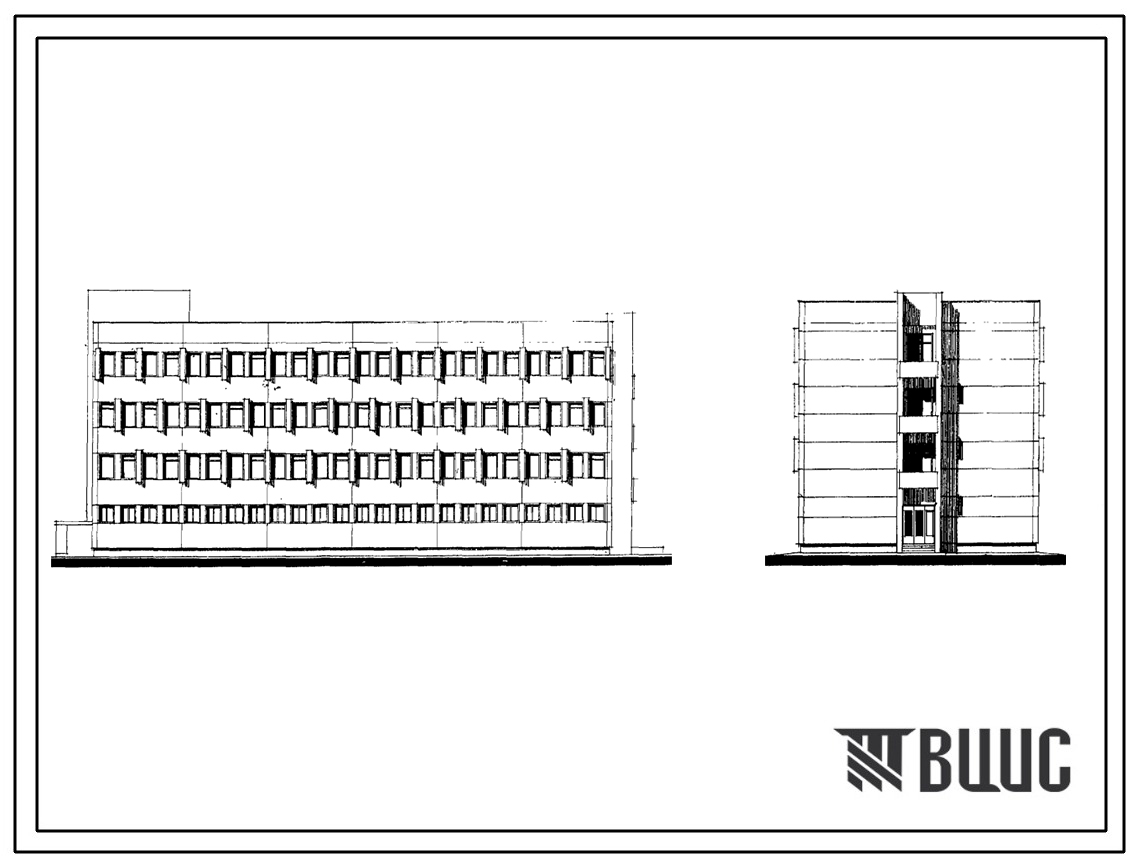 Типовой проект 501-296 Дом связи для отделенческих и крупных станций тип IV, каркасно-панельный.