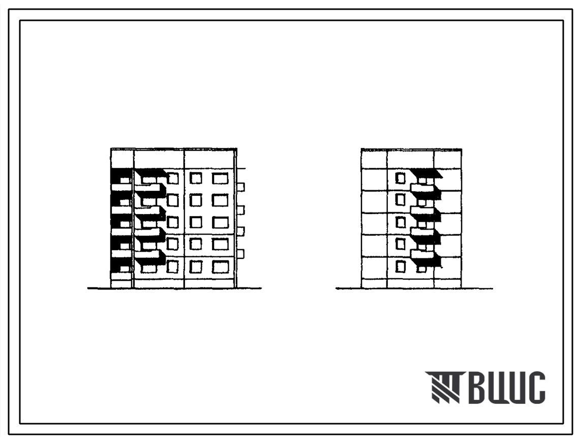 Типовой проект 135-0144/1 Пятиэтажная блок-секция торцевая левая на 15 квартир (однокомнатных 1А-1, 1Б-5, двухкомнатных 2Б-4, трехкомнатных 3Б-5). Для строительства в 1В климатическом подрайоне, 2 и 3 климатическом районах