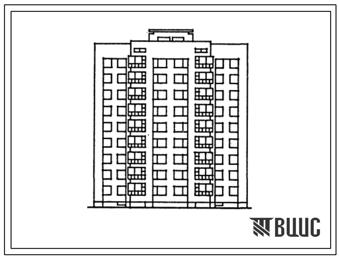 Типовой проект 1-318-0113.13.87 Блок-секция 9-этажная 36-квартирная рядовая с торцевыми окончаниями 2-2-3-3. Для строительства в Литовской ССР.