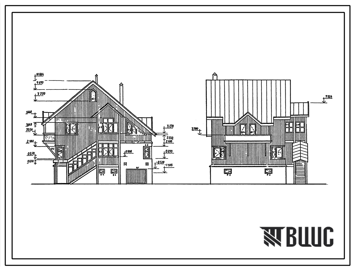 Типовой проект 149-000-972.13.93 Двухэтажный кирпично-деревянный одноквартирный 5-комнатный жилой дом (для строительства в Уральской зоне России)