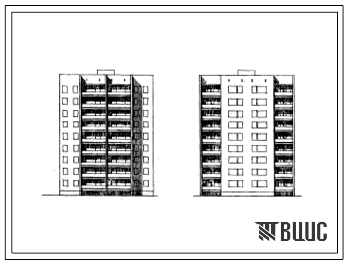 Типовой проект 86-011/1 Девятиэтажная 36 квартирная блок-секция 2Б.2Б.3А.3А.