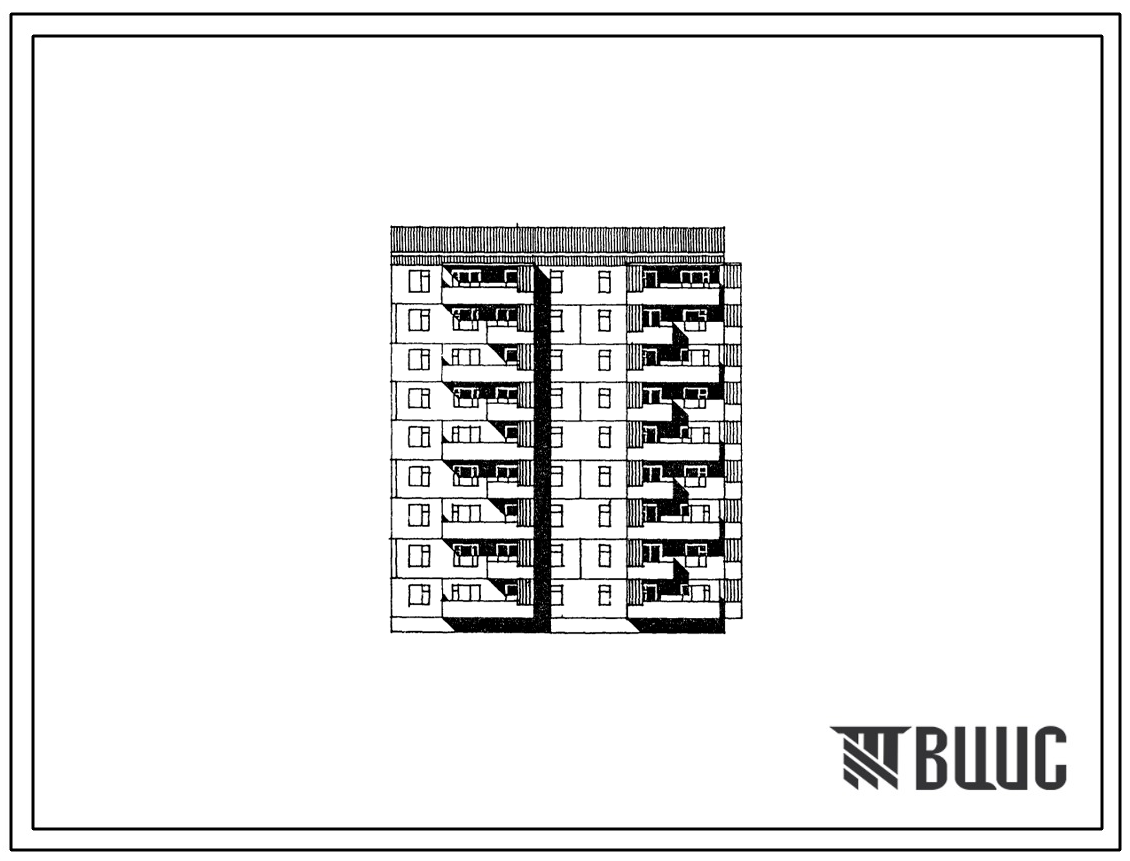 Фасады Типовой проект 179-05в.13.87 Блок-секция угловая /правая/ 9-этажная 36-квартирная для Пантелеймоновского ЖБИ