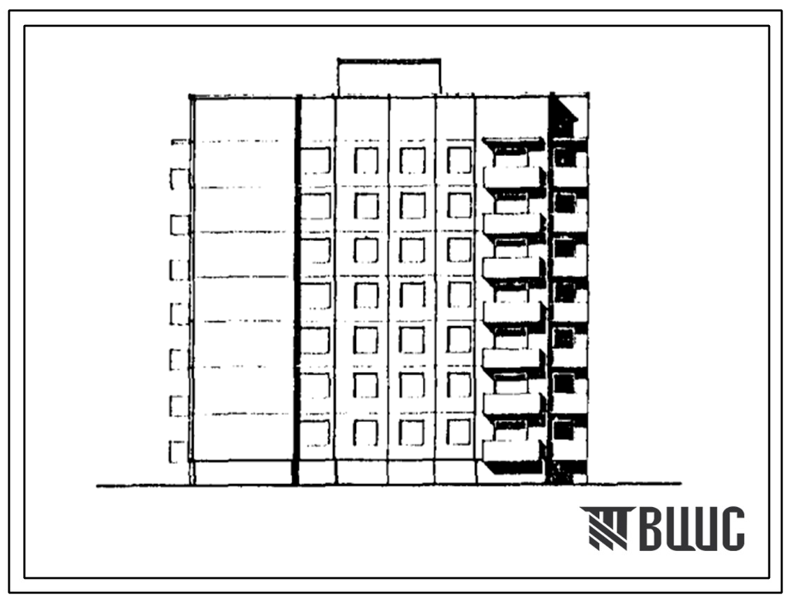 Типовой проект 90-0302.3.13.90 Блок-секция 7-этажная 28-квартирная торцевая левая 2-2-3-3 (для строительства в г. Омске и Омской области) Конструктивный вариант свайных фундаментов N=350 kH