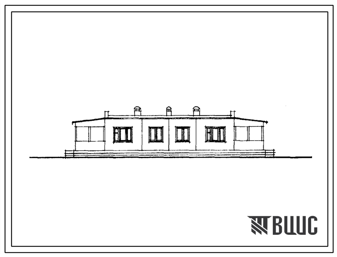 Типовой проект 181-48-15с/1 Одноэтажный двухквартирный жилой дом с трехкомнатными квартирами типа «Б». Для строительства во IIВ и IIIВ климатических подрайонах Казахской ССР сейсмичностью 8 и 9 баллов.