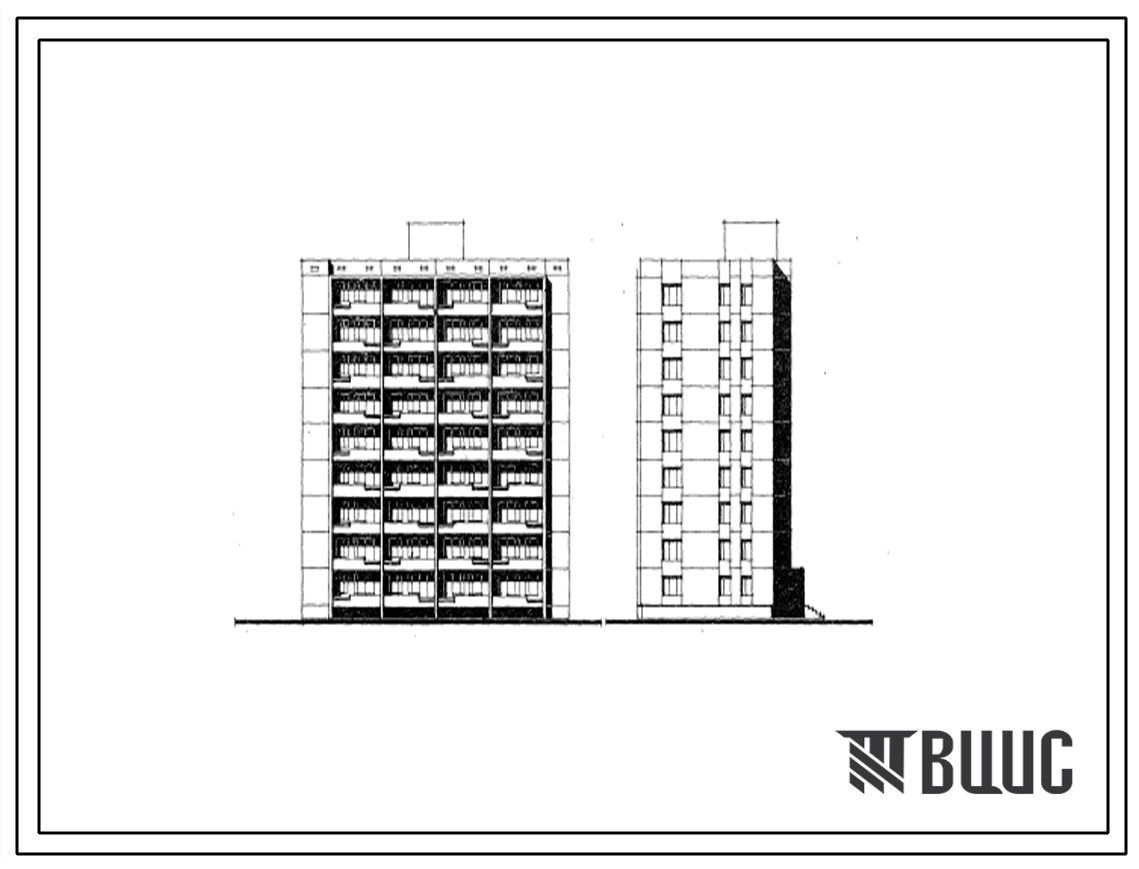 Типовой проект 111-130-4 Девятиэтажный односекционный дом на 54 квартиры (однокомнатных 1Б-18, трехкомнатных 3А-18, трехкомнатных 3Б-18). Для строительства в 1В климатическом подрайоне, 2 и 3 климатических районах