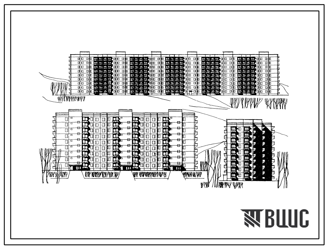 Типовой проект 135-014с Крупнопанельные девятиэтажные жилые блок-секции и дом-представитель на 216 квартир