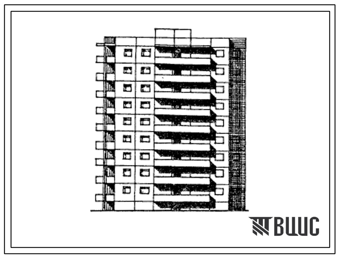 Типовой проект 91-030.13.86 Блок-секция 9-этажная 36-квартирная торцовая левая 1-2-3-4 для города Липецка (конструкции из шлакопемзобетона)