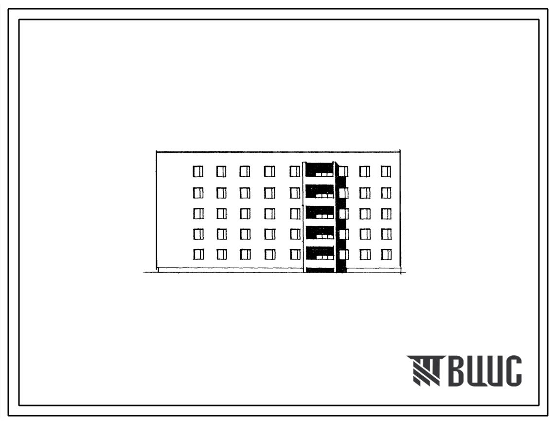 Типовой проект 86-09 5-этажная 25-квартирная торцевая левая блок-секция 1А.2Б.3А-3Б.5А. Для строительства в 1В, 2Б, 2В, 2Г климатических подрайонах.