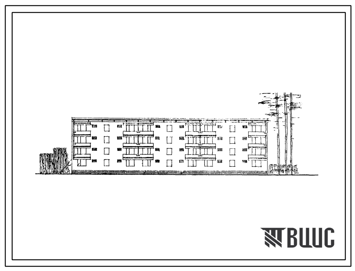 Типовой проект 77-08СП Тройная блок-секция четырехэтажного дома рядовая на 24 квартиры (двухкомнатных-12, трехкомнатных-12). Для строительства в 4 строительно-климатической зоне, в районах с сейсмичностью 9 баллов, на грунтах 2 типа просадочности. Стены и