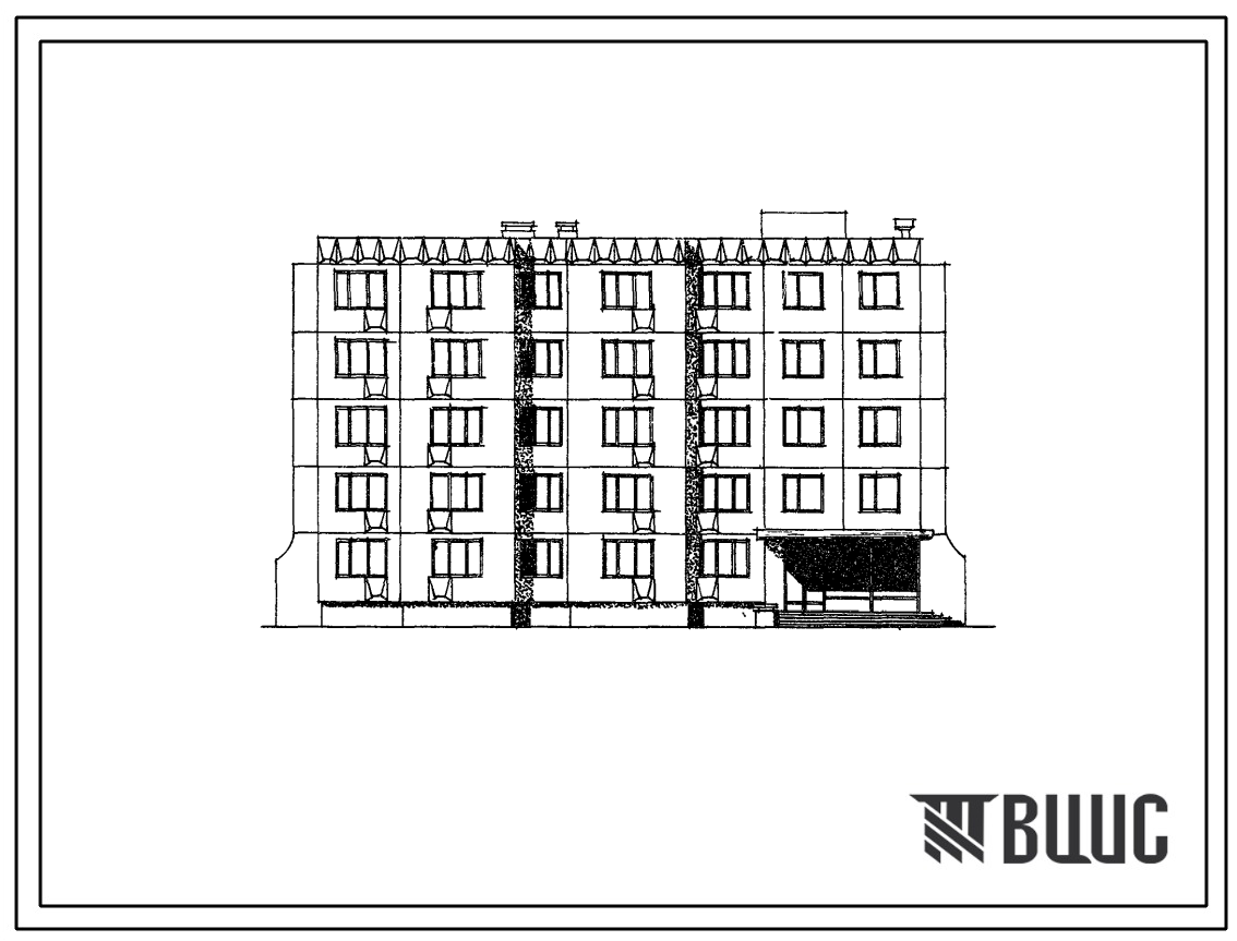 Типовой проект 161-210-15 Пятиэтажное общежитие на 100 мест для строительства во 2В климатическом подрайоне, 2 климатическом районе Белорусской ССР