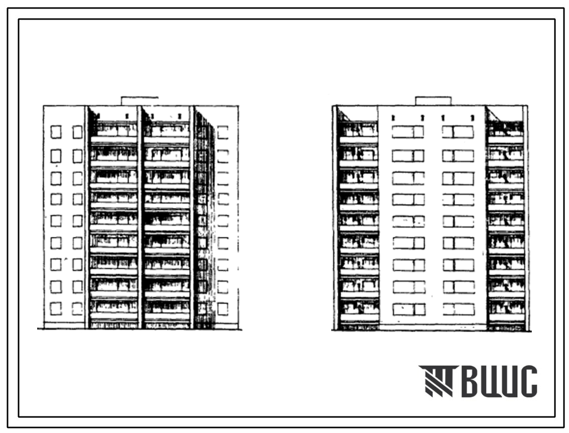 Типовой проект 86-014/1 9-этажная 36-квартирная блок-секция 1Б.2Б.3А.4Б