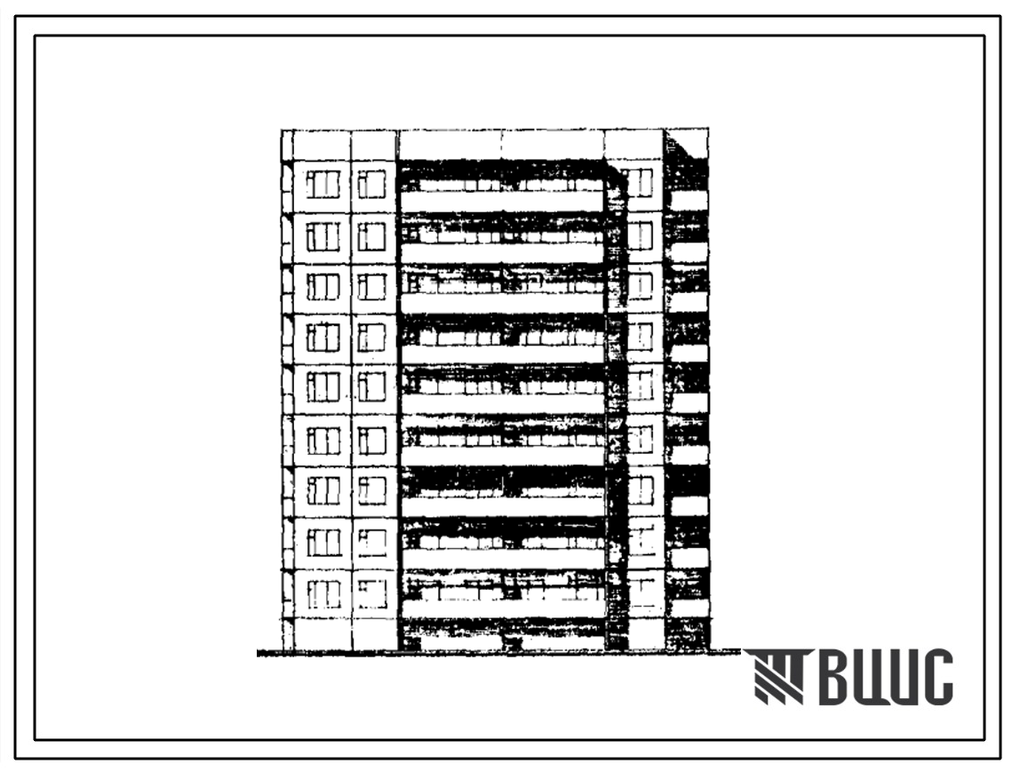 Типовой проект 93-036.84 Девятиэтажная блок-секция торцевая угловая левая на 36 квартир. Для строительства в городах и поселках городского типа