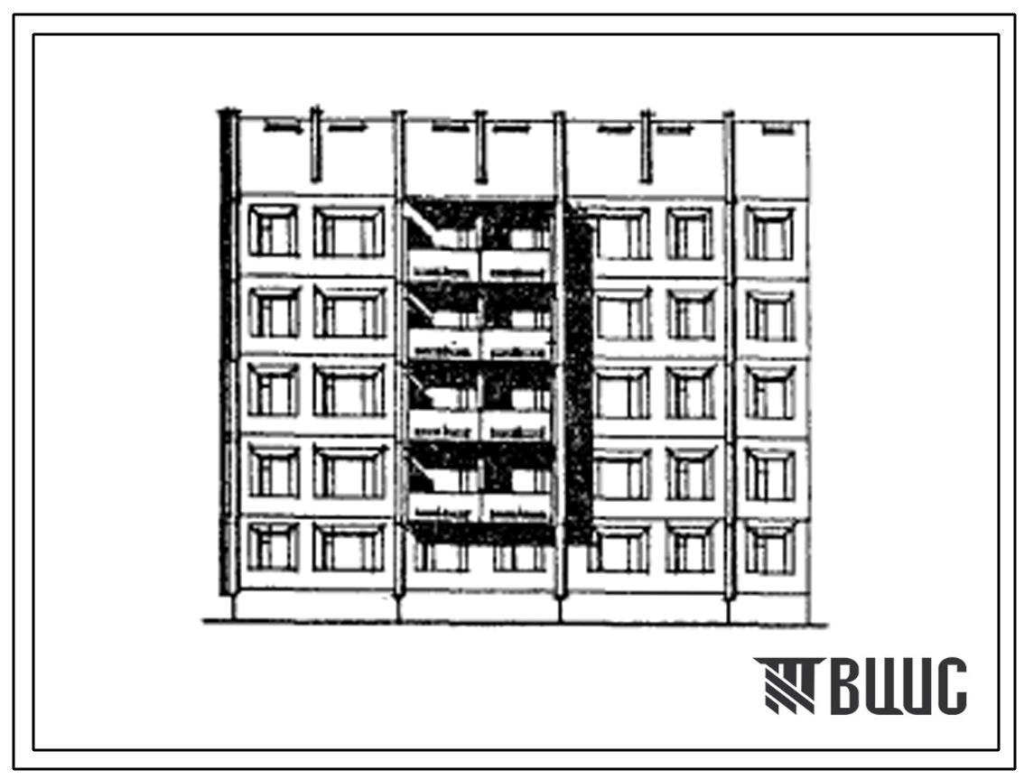 Типовой проект 135-0351.13.87 Блок-секция 5-этажная 20-квартирная торцевая левая 1-2-2-3. Для Коми АССР.