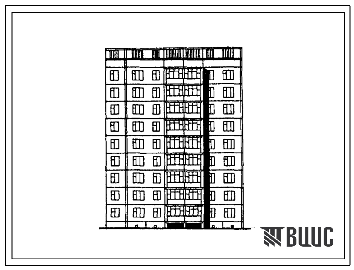 Типовой проект 125-018/1.2 Девятиэтажная блок-секция торцевая правая на 27 квартир. Для строительства в г.Братске и Усть-Илимске