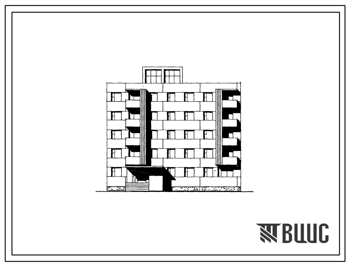 Типовой проект 72-07с Пятиэтажная блок-секция торцевая левая на 19 квартир (двухкомнатных 2А-4, 2Б-4; трехкомнатных 3А-5, 3Б-1; четырехкомнатных 4Б-5). Для строительства в 1А климатическом подрайоне Тувинской АССР сейсмичностью 7 и 8 баллонов