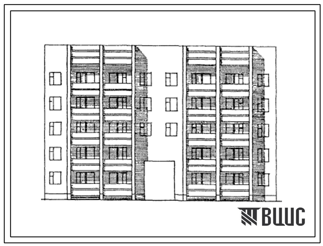 Типовой проект 86-035.86 Блок-секция 5-этажная 20-квартирная 3А.3А - 3А.3А (с проездом)