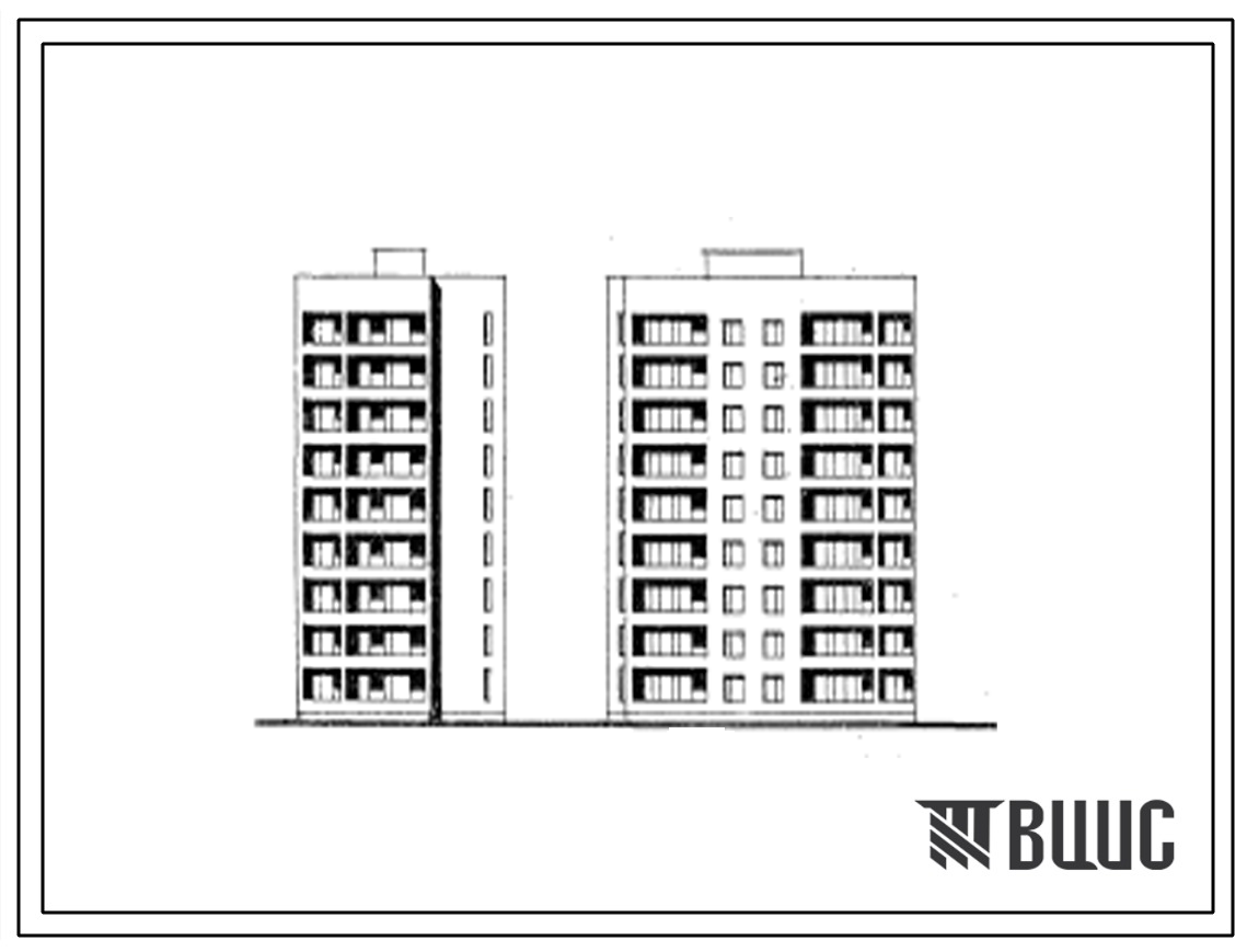 Типовой проект 85-016 Девятиэтажная блок-секция угловая левая, торцевая на 36 квартир (двухкомнатных 2Б-19, трехкомнатных 3Б-17). Для строительства в 1В, 2Б, 2В, 2Г, 3А и 3Г климатических подрайонов. Для строительства в 4А и 4Г климатических подрайонах, в