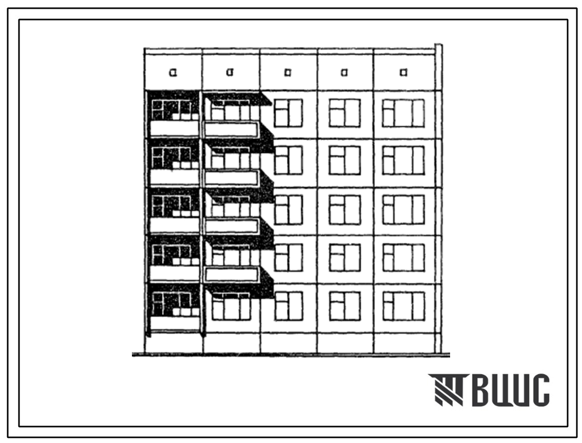 Типовой проект 121-0176.13.87 Блок-секция 5-этажная 15-квартирная торцевая правая 1-2-3. Для строительства в г.Усть-Каменогорске.